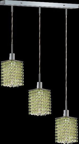 C121-1283D-O-S-LP/RC By Elegant Lighting Mini Collection 3 Lights Pendant Chrome Finish