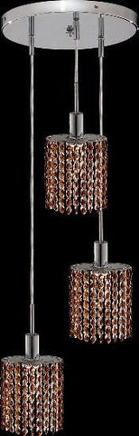 C121-1283D-R-E-TO/RC By Elegant Lighting Mini Collection 3 Lights Pendant Chrome Finish