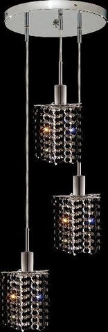 C121-1283D-R-P-JT/RC By Elegant Lighting Mini Collection 3 Lights Pendant Chrome Finish