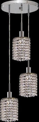 C121-1283D-R-R-CL/RC By Elegant Lighting Mini Collection 3 Lights Pendant Chrome Finish