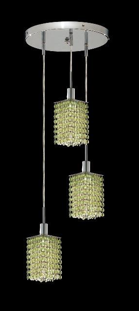 C121-1283D-R-S-LP/RC By Elegant Lighting Mini Collection 3 Lights Pendant Chrome Finish