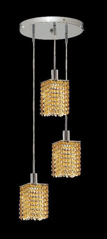 C121-1283D-R-S-LT/RC By Elegant Lighting Mini Collection 3 Lights Pendant Chrome Finish