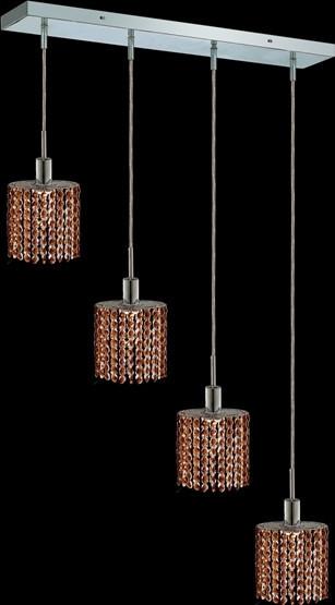 C121-1284D-O-E-TO/RC By Elegant Lighting Mini Collection 4 Lights Pendant Chrome Finish