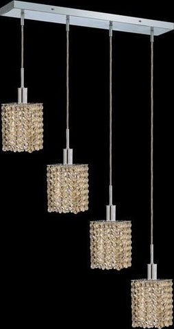 C121-1284D-O-S-GT/RC By Elegant Lighting Mini Collection 4 Lights Pendant Chrome Finish