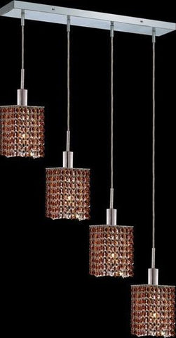 C121-1284D-O-S-TO/RC By Elegant Lighting Mini Collection 4 Lights Pendant Chrome Finish