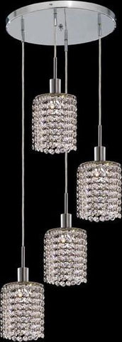 C121-1284D-R-R-CL/RC By Elegant Lighting Mini Collection 4 Lights Pendant Chrome Finish