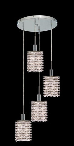 C121-1284D-R-S-CL/RC By Elegant Lighting Mini Collection 4 Lights Pendant Chrome Finish