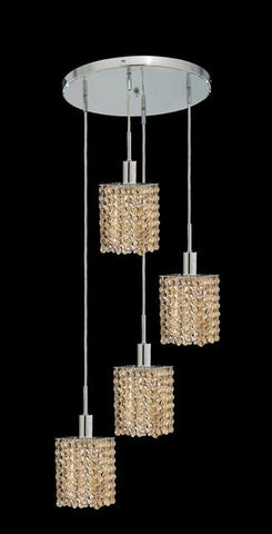 C121-1284D-R-S-GT/RC By Elegant Lighting Mini Collection 4 Lights Pendant Chrome Finish