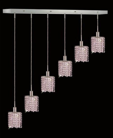 C121-1286D-O-E-RO/RC By Elegant Lighting Mini Collection 6 Lights Pendant Chrome Finish