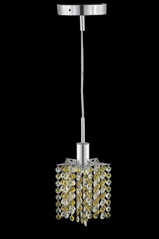 C121-1381D-R-P-LP/RC By Elegant Lighting Mini Collection 1 Light Pendants Chrome Finish