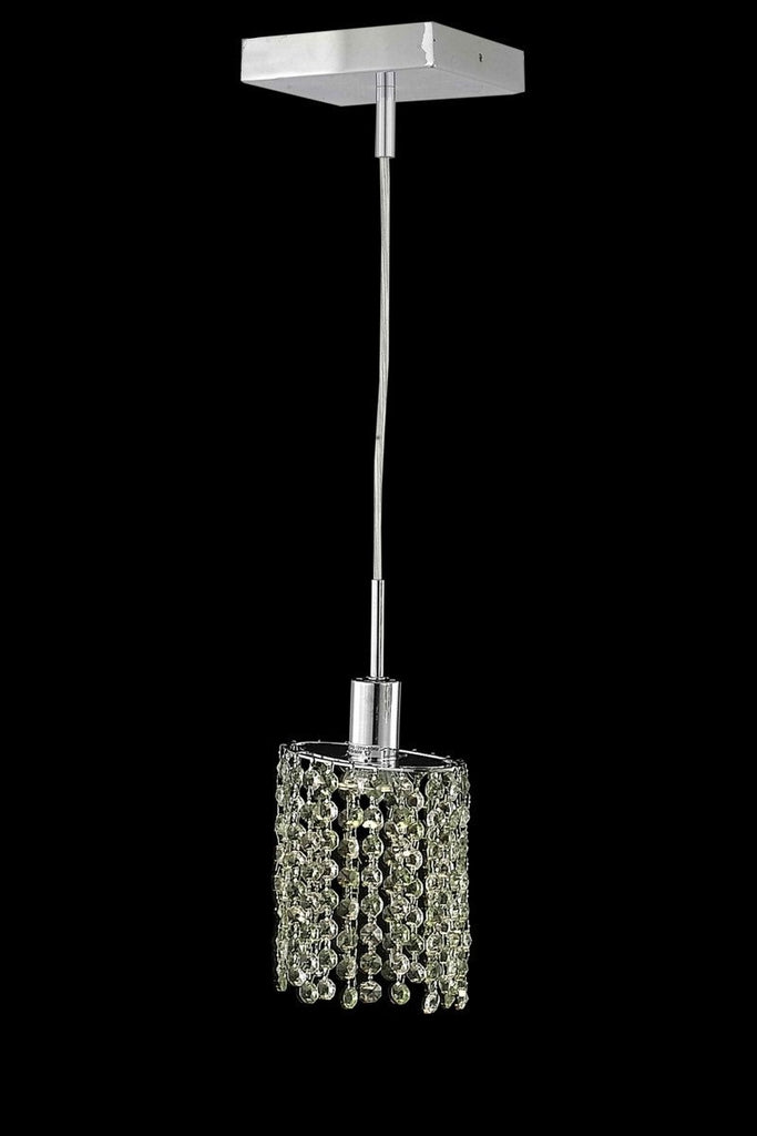 C121-1381D-S-E-TO/RC By Elegant Lighting Mini Collection 1 Light Pendants Chrome Finish