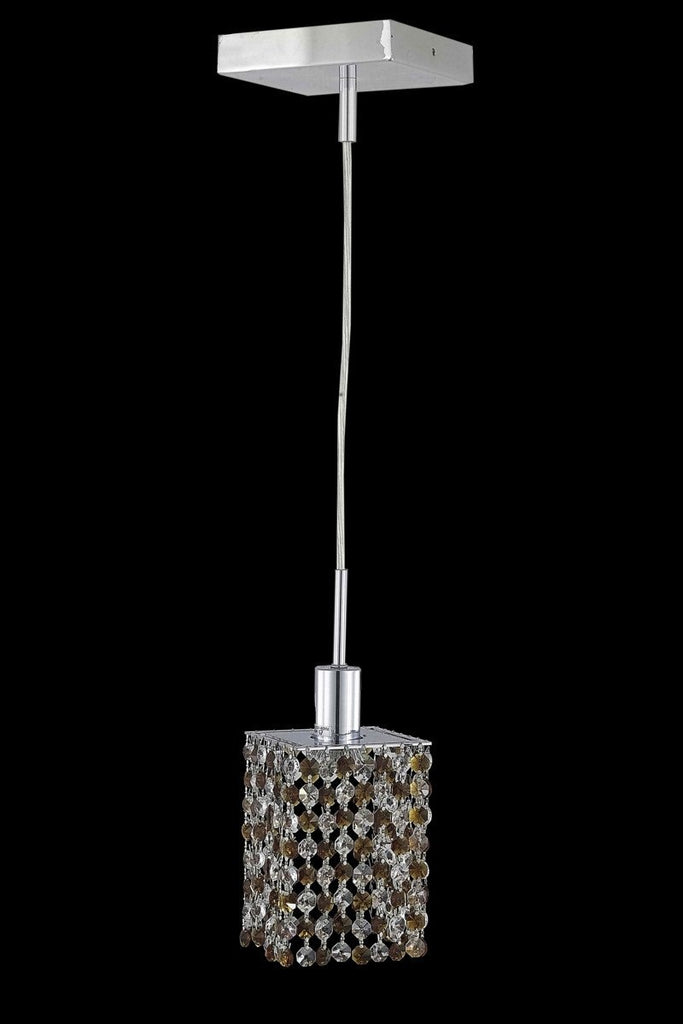 C121-1381D-S-S-RO/RC By Elegant Lighting Mini Collection 1 Light Pendants Chrome Finish