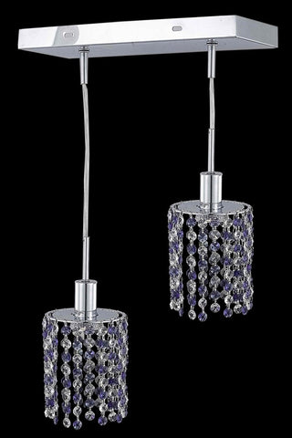 C121-1382D-O-R-BO/RC By Elegant Lighting Mini Collection 2 Light Pendants Chrome Finish