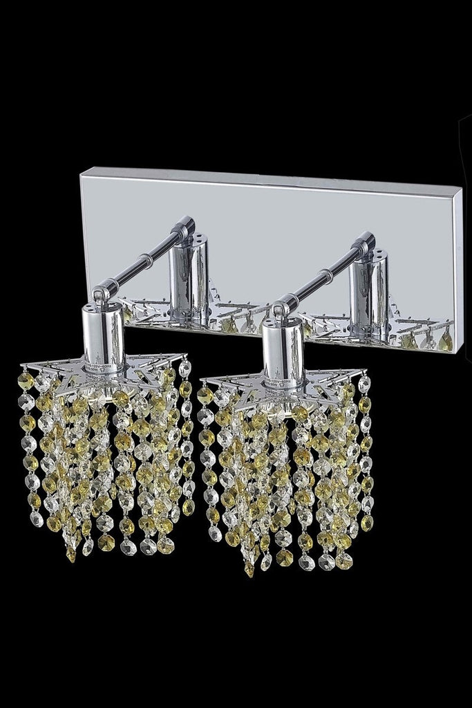 C121-1382W-O-P-BO/RC By Elegant Lighting Mini Collection 2 Light Wall Sconces Chrome Finish