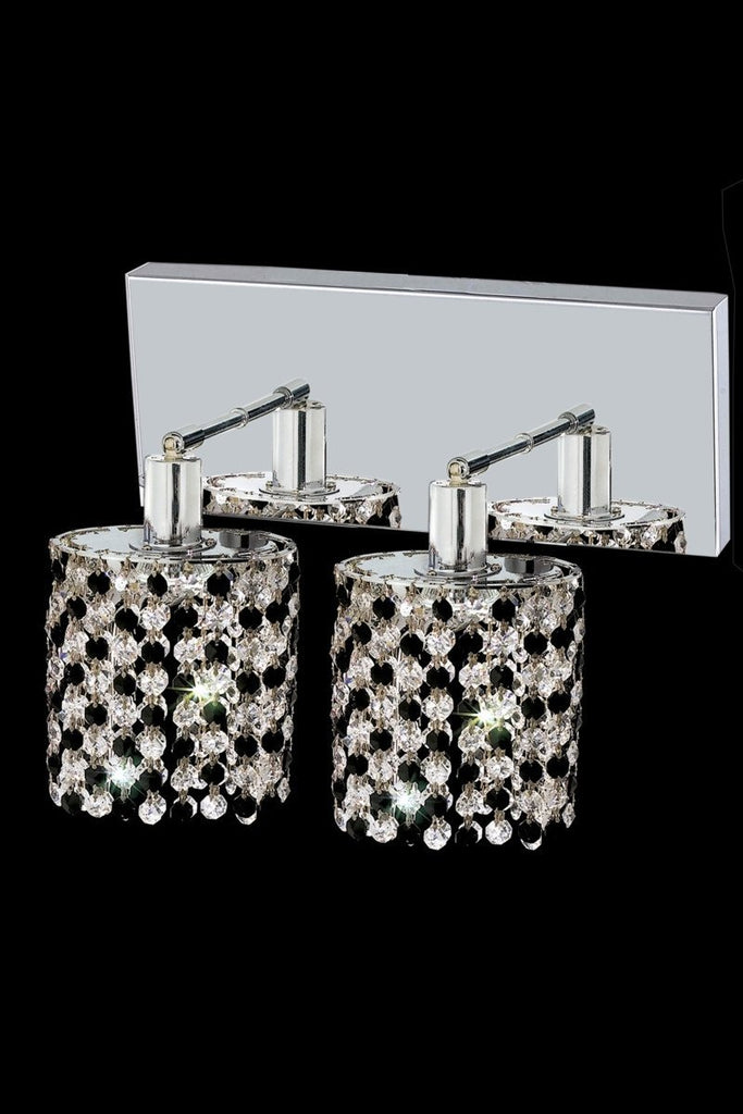 C121-1382W-O-R-BO/RC By Elegant Lighting Mini Collection 2 Light Wall Sconces Chrome Finish