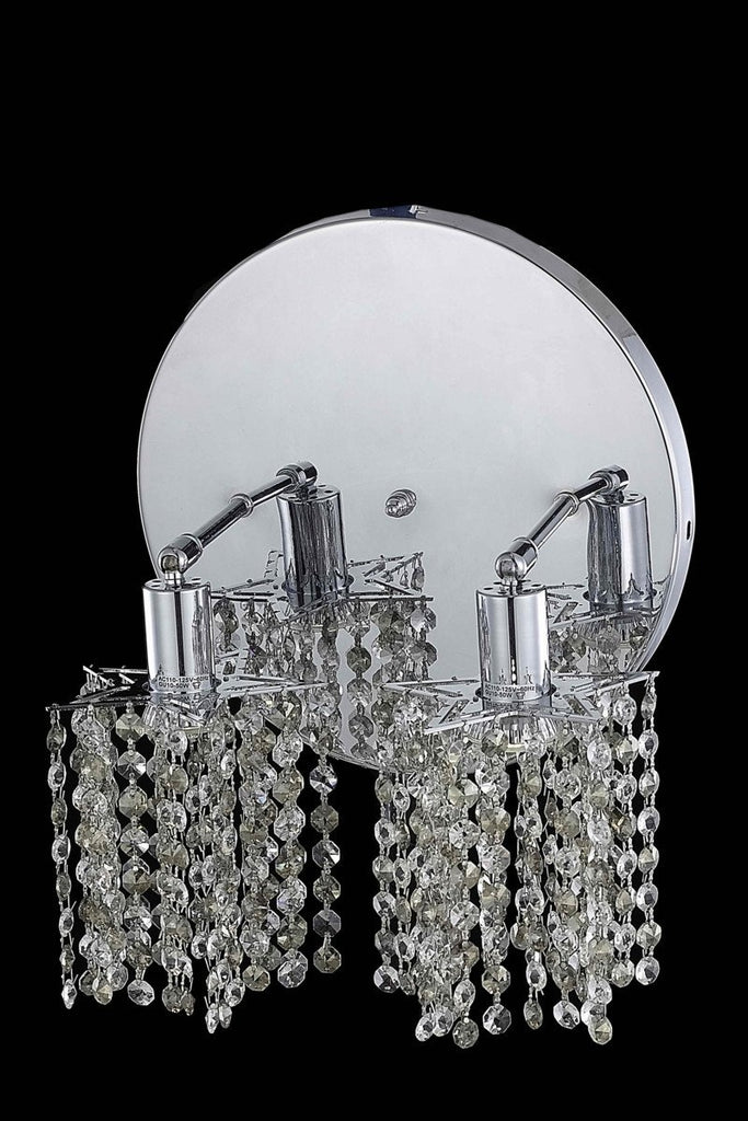 C121-1382W-R-P-JT/RC By Elegant Lighting Mini Collection 2 Light Wall Sconces Chrome Finish