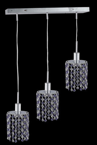 C121-1383D-O-R-RO/RC By Elegant Lighting Mini Collection 3 Light Pendants Chrome Finish