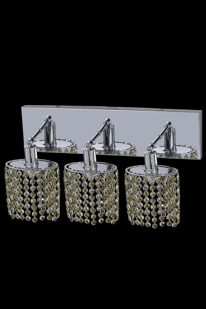 C121-1383W-O-E-TO/RC By Elegant Lighting Mini Collection 3 Light Wall Sconces Chrome Finish