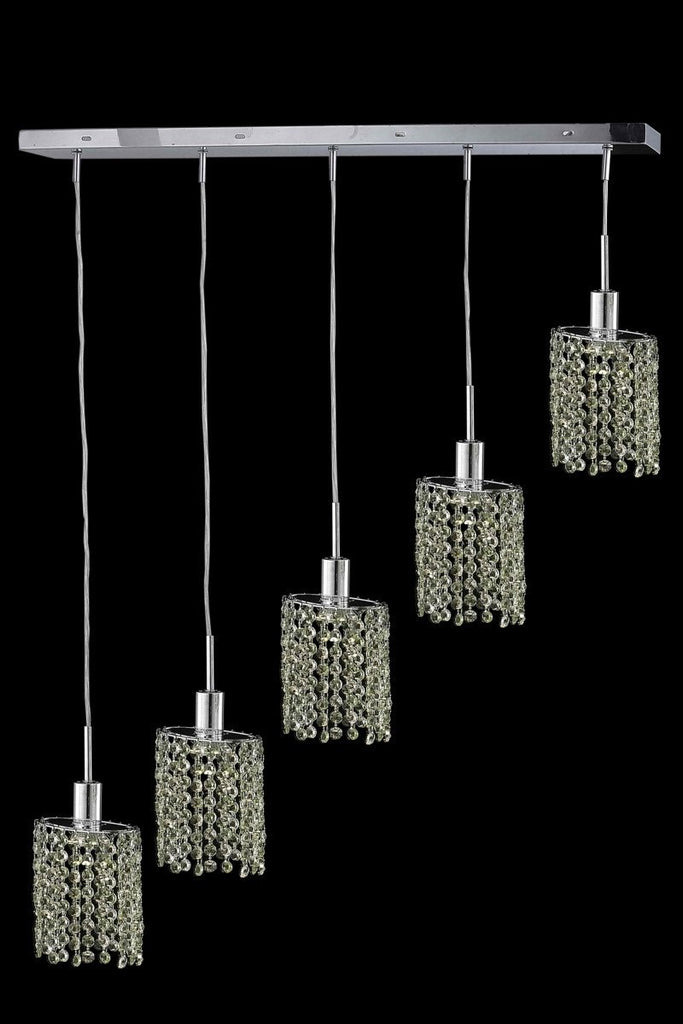 C121-1385D-O-E-JT/RC By Elegant Lighting Mini Collection 5 Light Chandeliers Chrome Finish