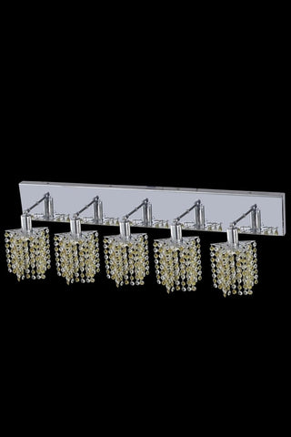 C121-1385W-O-P-BO/RC By Elegant Lighting Mini Collection 5 Light Wall Sconces Chrome Finish