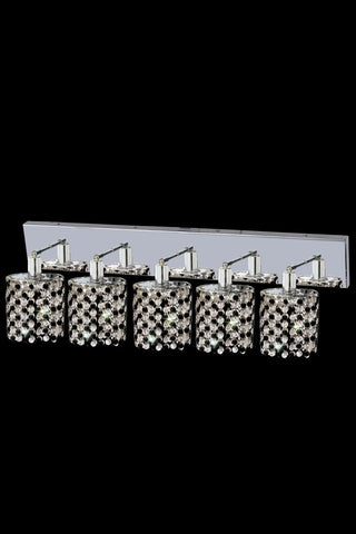 C121-1385W-O-R-JT/RC By Elegant Lighting Mini Collection 5 Light Wall Sconces Chrome Finish