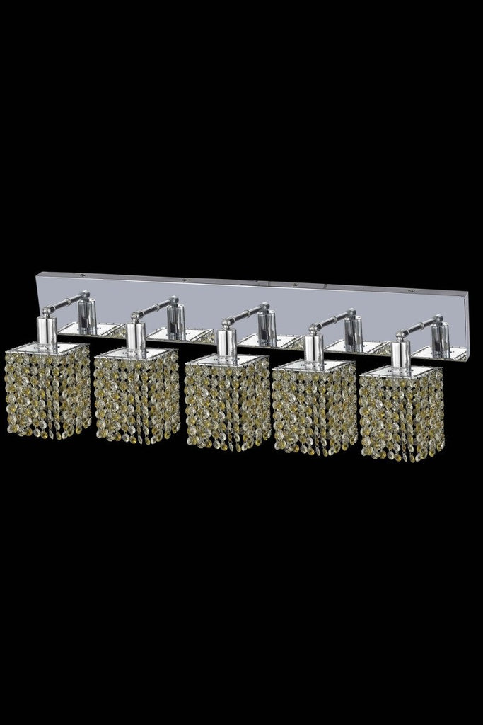 C121-1385W-O-S-LT/RC By Elegant Lighting Mini Collection 5 Light Wall Sconces Chrome Finish