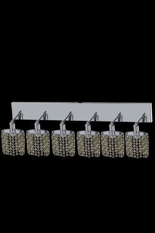 C121-1386W-O-E-RO/RC By Elegant Lighting Mini Collection 6 Light Wall Sconces Chrome Finish