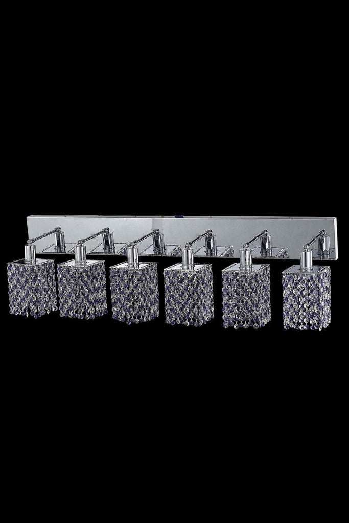 C121-1386W-O-S-LP/RC By Elegant Lighting Mini Collection 6 Light Wall Sconces Chrome Finish