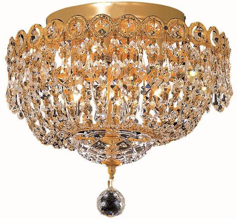 ZC121-V1900F12G/EC By Elegant Lighting - Century Collection Gold Finish 4 Lights Flush Mount