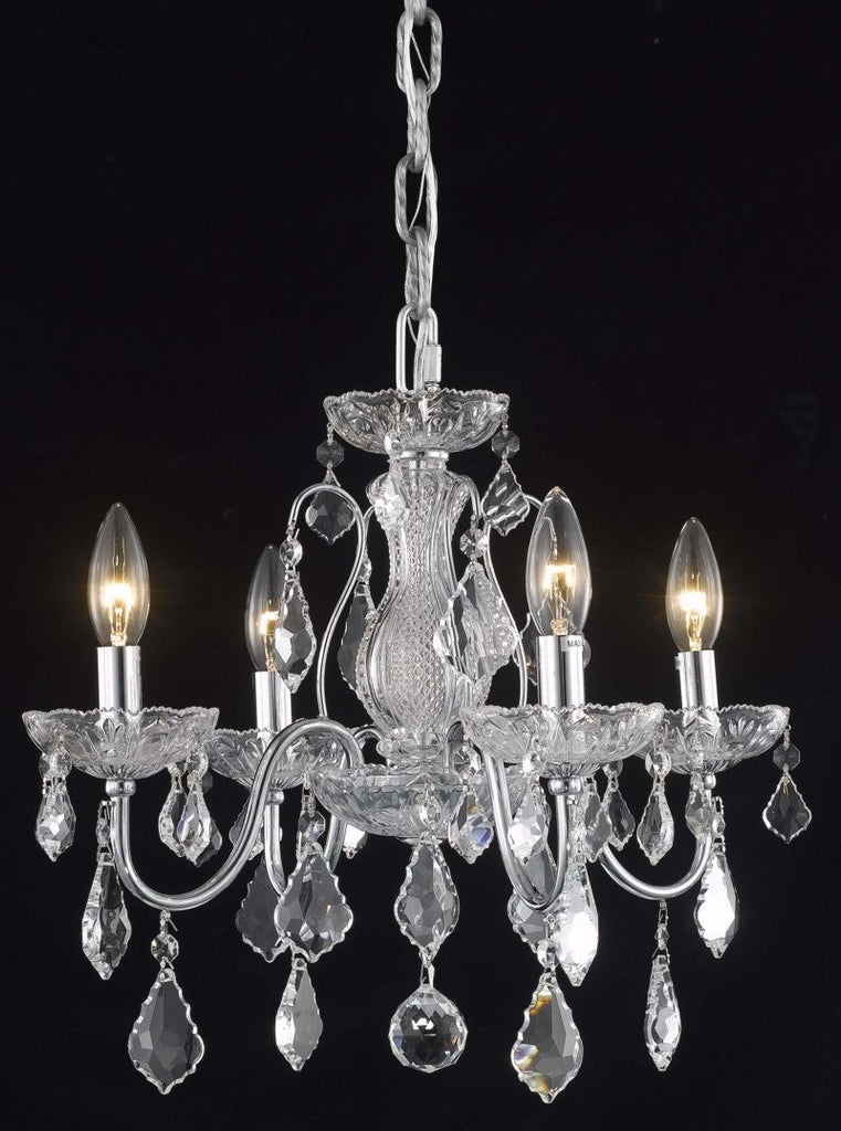 ZC121-V2015D17C/EC By Elegant Lighting St. Francis Collection 4 Light Chandeliers Chrome Finish