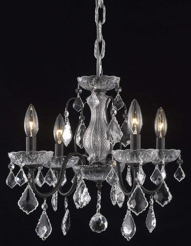 ZC121-V2015D17DB/EC By Elegant Lighting St. Francis Collection 4 Light Chandeliers Dark Bronze Finish