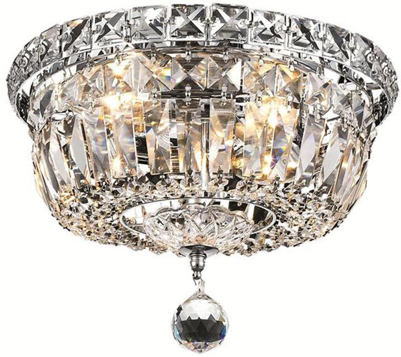 ZC121-V2528F10C/EC By Elegant Lighting - Tranquil Collection Chrome Finish 4 Lights Flush Mount