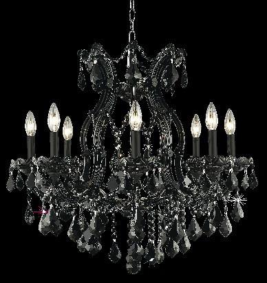 C121-2800D26B/RC By Elegant Lighting Maria Theresa Collection 9 Light Chandeliers Black Finish