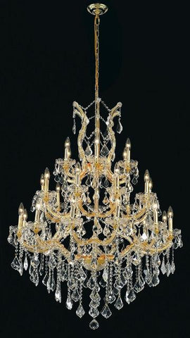 C121-2800D38G/RC By Elegant Lighting Maria Theresa Collection 28 Light Chandeliers Gold Finish