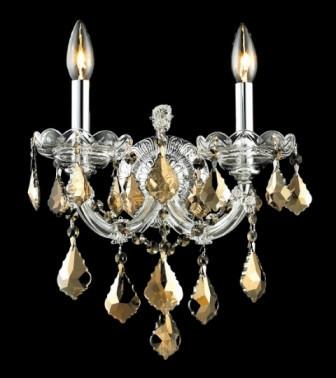 C121-2800W2C-GT By Regency Lighting-Maria Theresa Collection Chrome Finish 2 Lights Wall Sconce