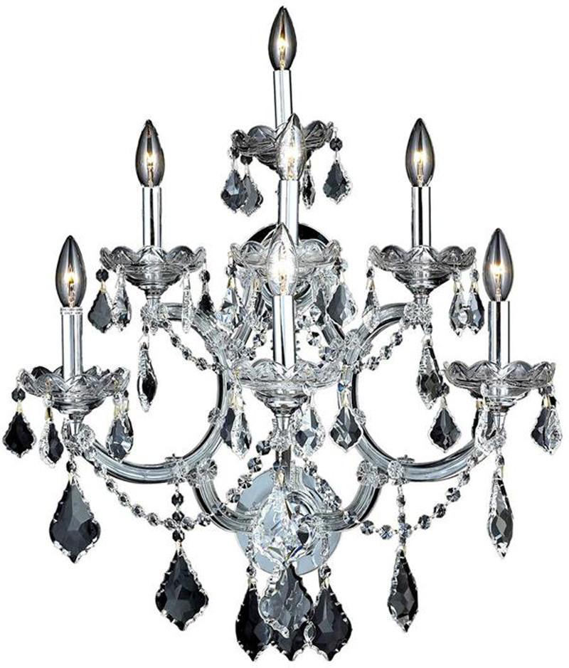 ZC121-2800W7C/EC By Regency Lighting - Maria Theresa Collection Chrome Finish 7 Lights Wall Sconce