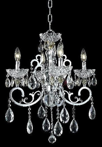 C121-2830D20C/RC By Elegant Lighting Aria Collection 4 Light Chandeliers Chrome Finish