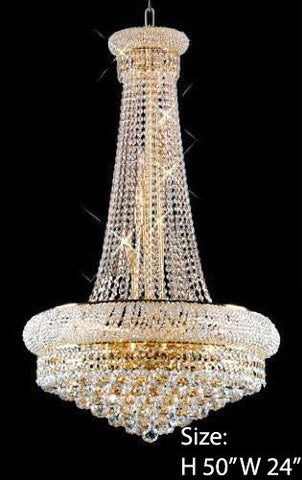 Swarovski Crystal Trimmed Chandelier French Empire Crystal Chandelier H50" X W24" - Go-A93-Large/542/15 Sw