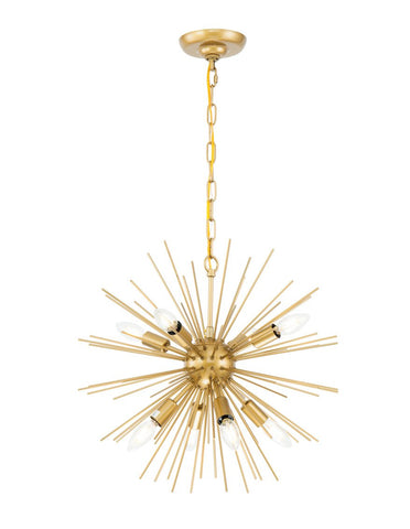 ZC121-LD5036D20BR - Living District: Timber 8 light Brass pendant