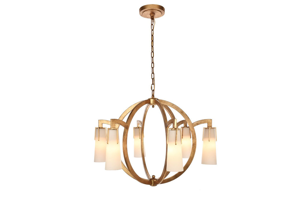 ZC121-1542D36GI - Urban Classic: Harlow Nights 6 Light Golden Iron Chandelier