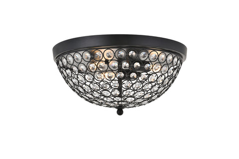 ZC121-LD5012F13MB - Living District: Taye 3 light Matte Black Flush Mount