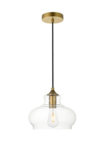 ZC121-LD2246BR - Living District: Destry 1 Light Brass Pendant With Clear Glass