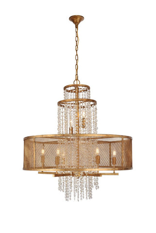 ZC121-1540D32GI - Urban Classic: Legacy 8 light Golden Iron Chandelier Clear Royal Cut Crystal