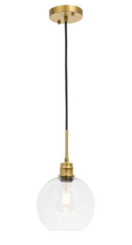 ZC121-LD6206BR - Living District: Emett 1 light Brass and Clear glass pendant