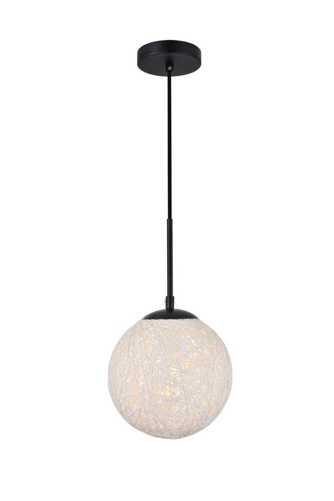 ZC121-LD2232BK - Living District: Malibu 1 Light Black Pendant With Frosted White Glass