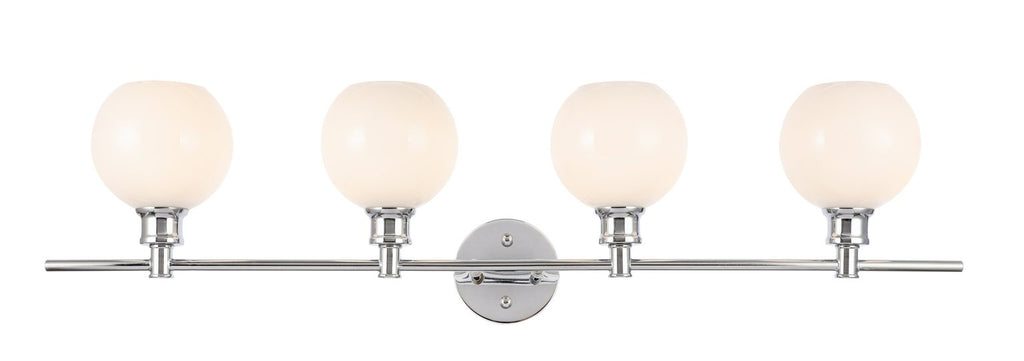 ZC121-LD2323C - Living District: Collier 4 light Chrome and Frosted white glass Wall sconce