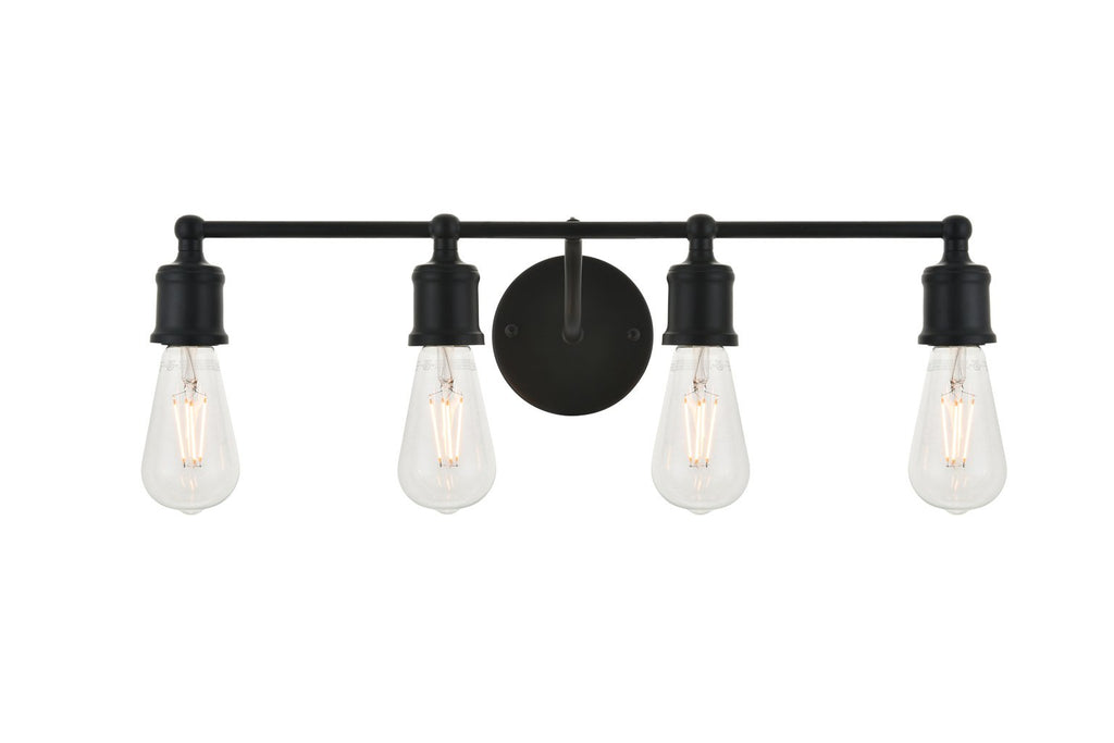 ZC121-LD4028W22BK - Living District: Serif 4 light black Wall Sconce