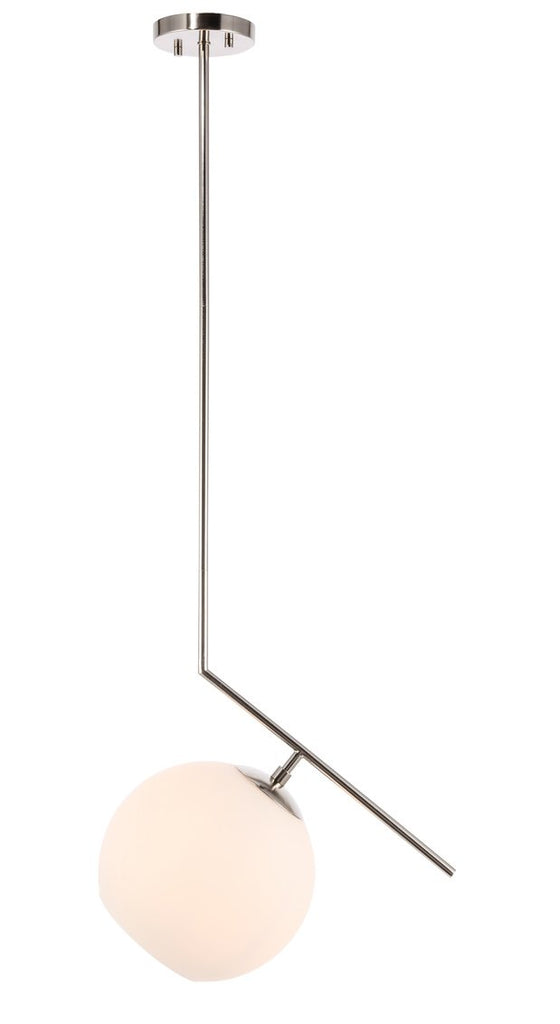 ZC121-LD8048D10C - Living District: Ryland 1 light Chrome and Frosted White glass pendant