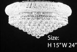 Swarovski Crystal Trimmed Chandelier Flush Empire Crystal Chandelier Lighting 15X24 - F93-Silver/Flush/542/15 Sw