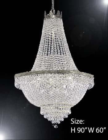 Empire Chandelier Empress Crystal Chandelier Lighting H90" W60" - A93-Cs/870/48